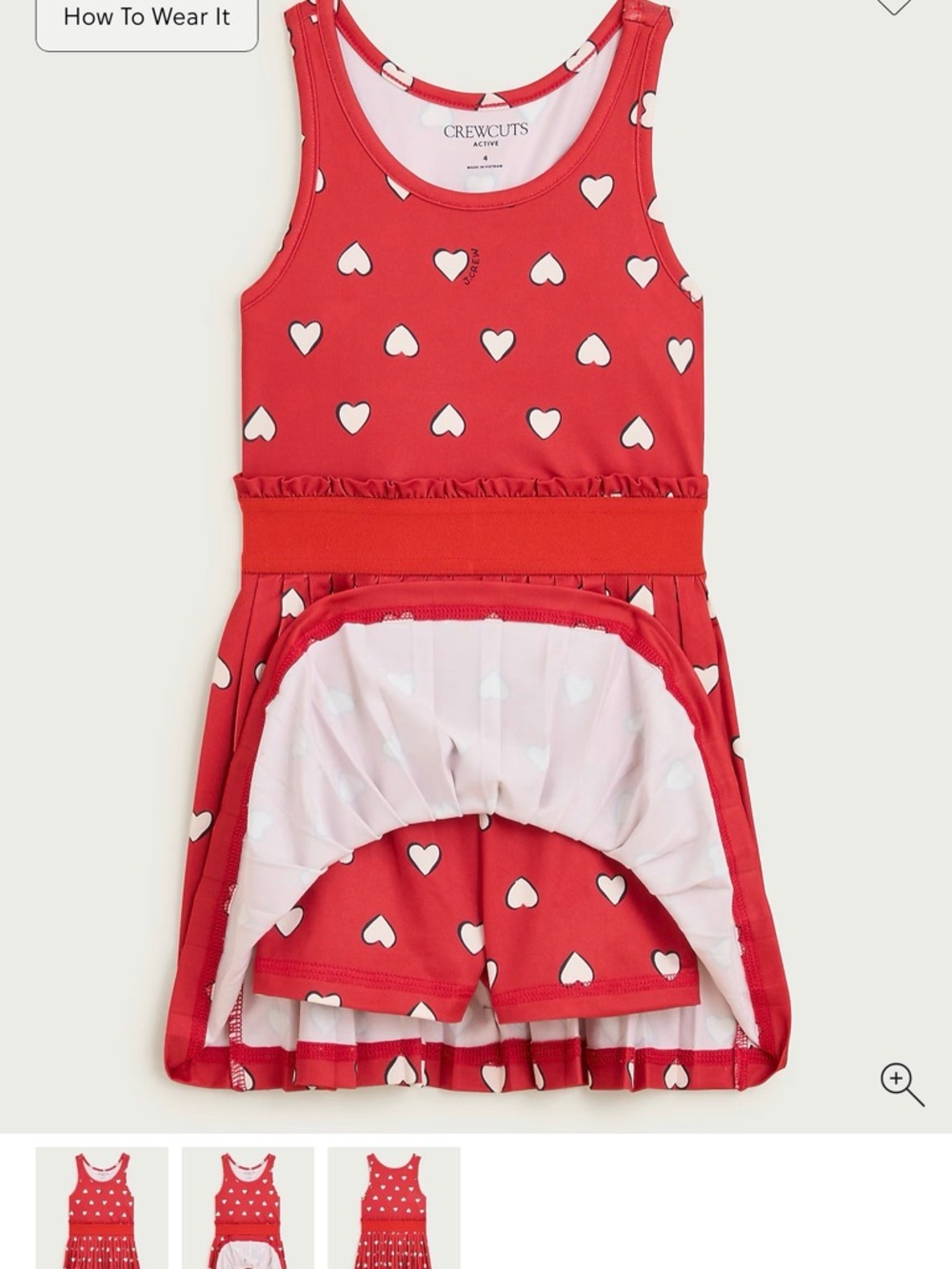 New Crecuts Girls' match point dress in performance jersey size 7